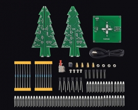 DIY Kit RGB Flash LED Circuit Colorful Christmas Trees LED Soldering Practice Kits Xmas Fun Gift DC 4.5V-5.5V